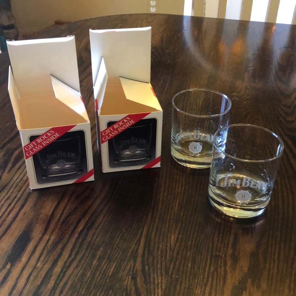 Set of two Jim Beam Low Ball Glasses